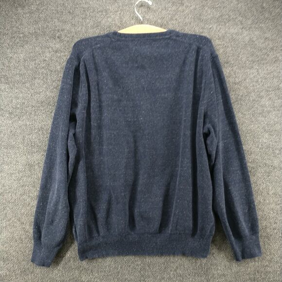 Polo Ralph Lauren Men's Pullover Crew Neck Knit Sweater Blue Large Cotton Logo - Picture 8 of 15